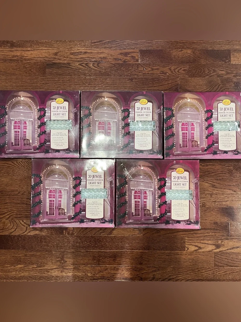 LOT of 5 CLEAR Vintage Holiday Highlights 70 Indoor/Outdoor Lights NEW Kmart NEW